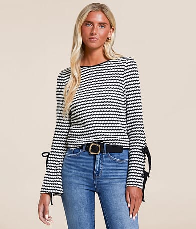 Willow & Root Striped Top front view