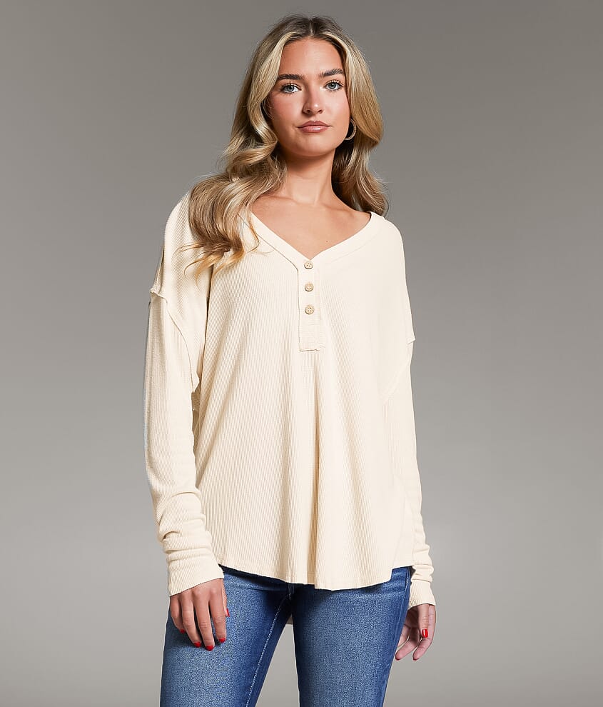 Ribbed Henley - thumbnail 2