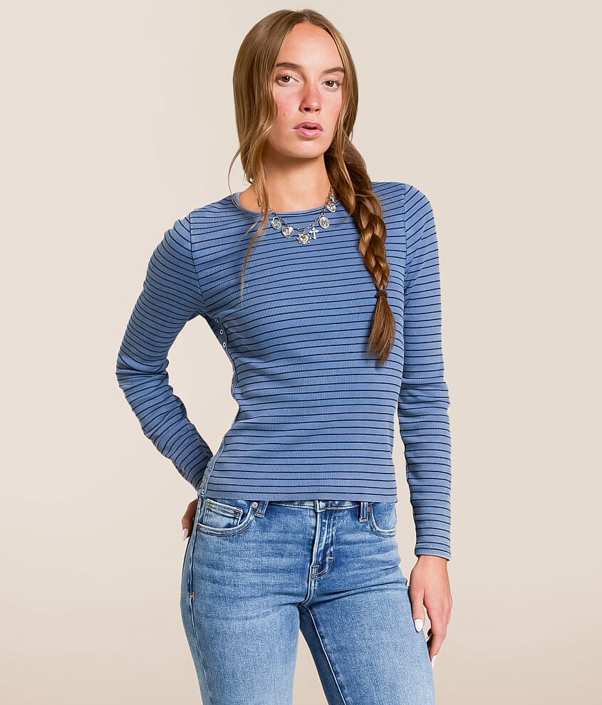 Washed Rib Knit Top