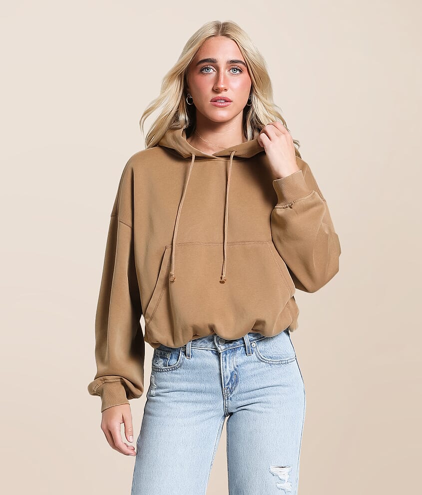Bubble Hem Hooded Sweatshirt