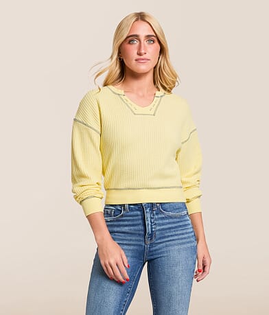 FITZ + EDDI Waffle Knit Top front view