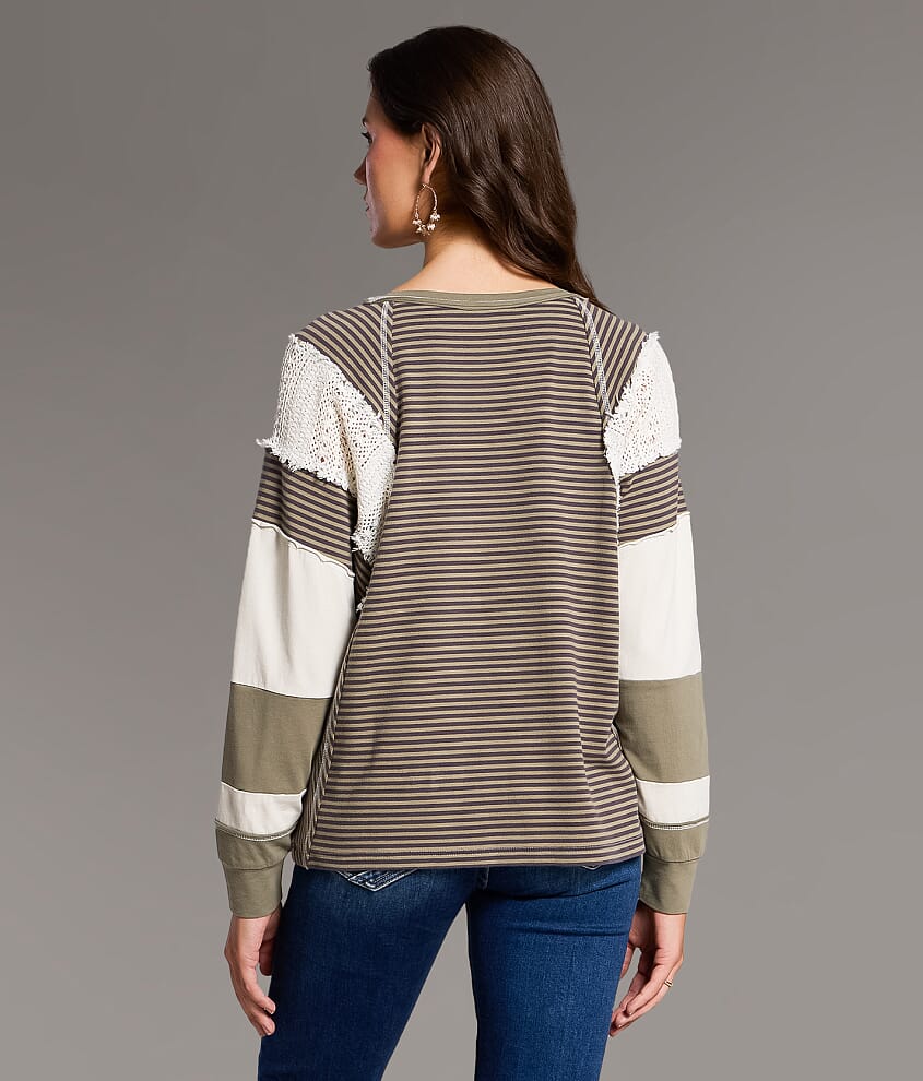 Crochet Inset Oversized Top