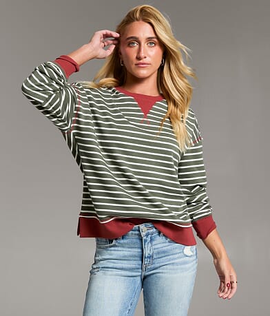 BKE Striped Pullover front view