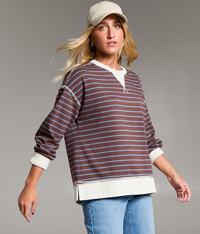 BKE Striped Pullover front view