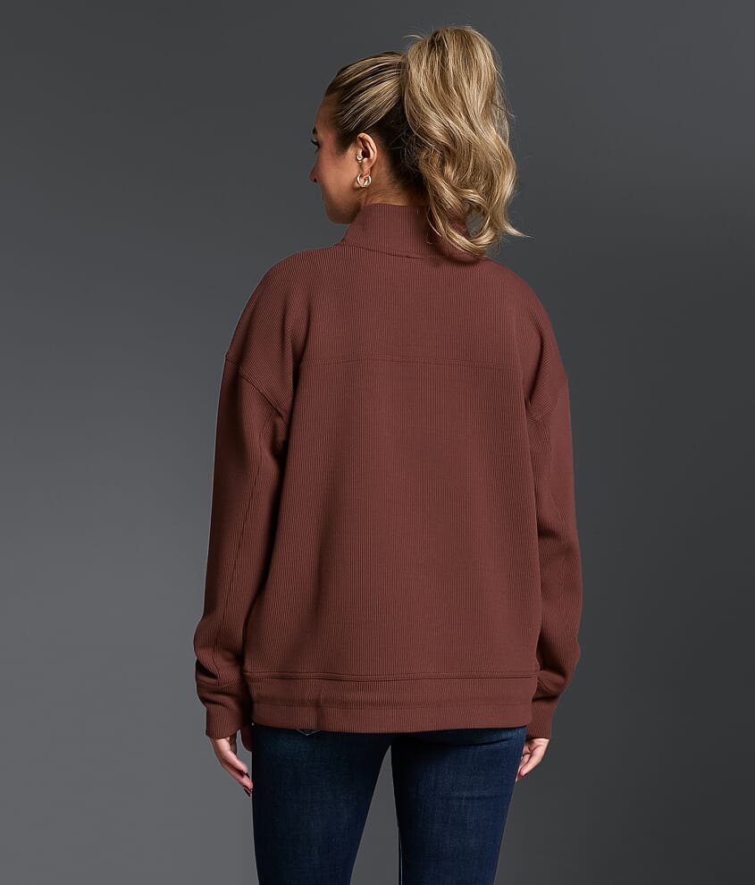 Ribbed Quarter Zip Pullover