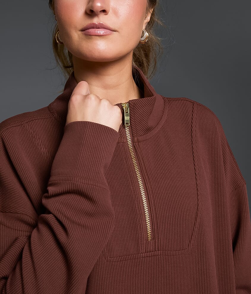 Ribbed Quarter Zip Pullover
