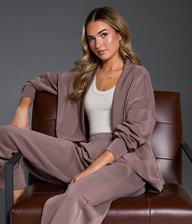 Buckle Black Cocoon Cardigan front view