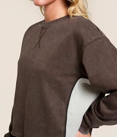 Washed Color Block Pullover thumbnail 4