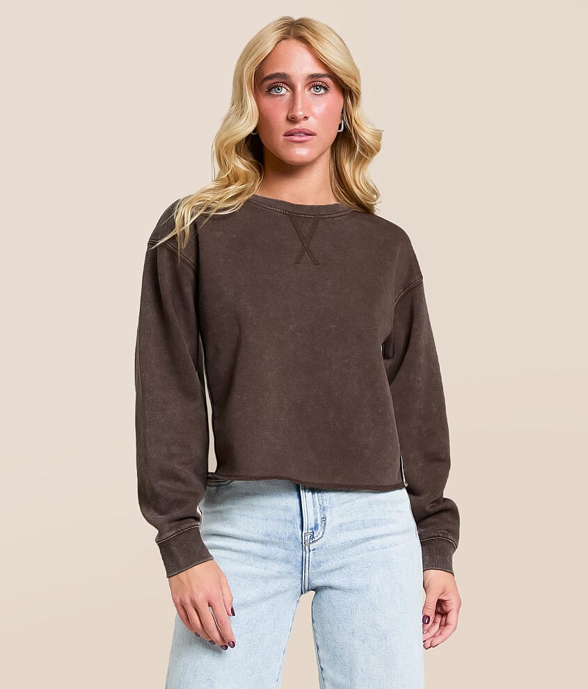 Washed Color Block Pullover