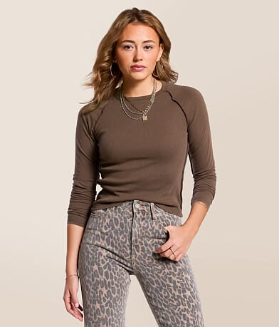 Gilded Intent Exposed Seam Top front view