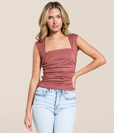 Willow & Root Square Neck Tank Top front view