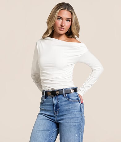 Willow & Root Off The Shoulder Top front view