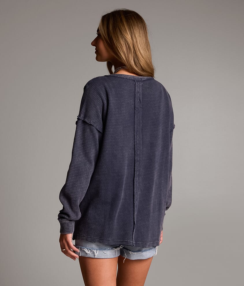 Washed Waffle Cardigan - thumbnail 3