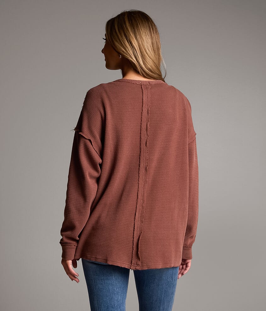Washed Waffle Cardigan - thumbnail 7