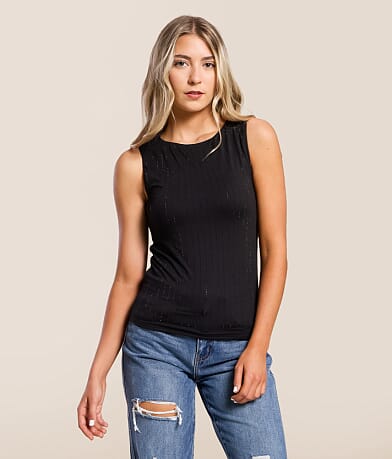 Willow & Root Rhinestone Tank Top front view