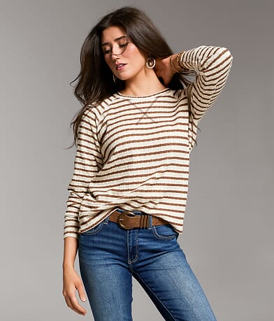 BKE Textured Stripe Top front view