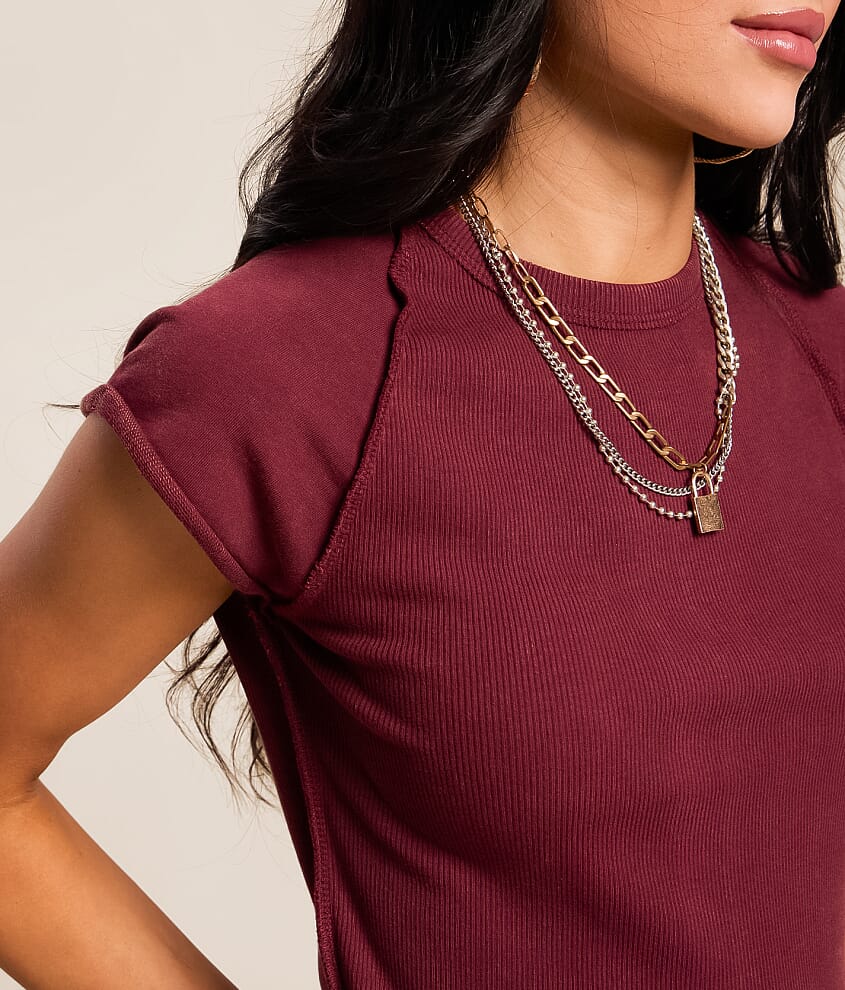 Washed Cap Sleeve Top