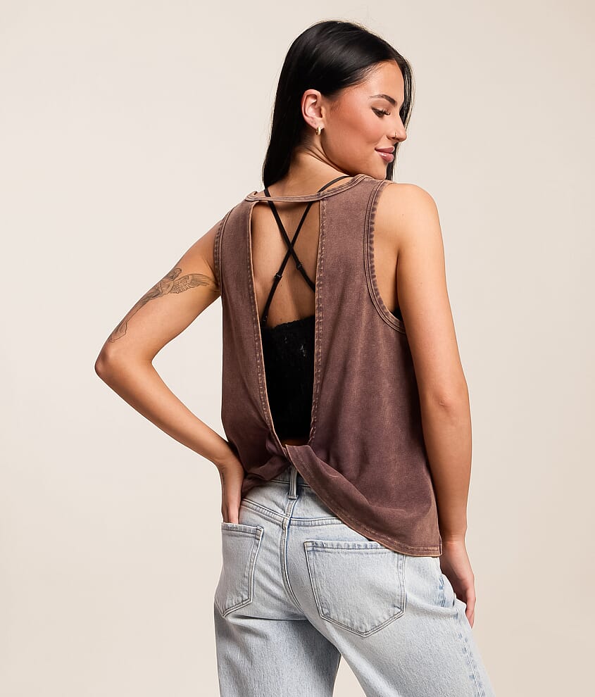 Twisted Open Back Tank Top
