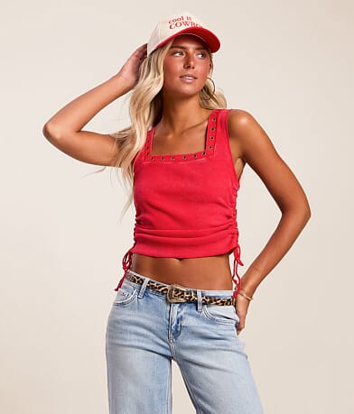 Z Supply Lexa Cropped Sweater Tank Top - Women's Tank Tops in Kiss
