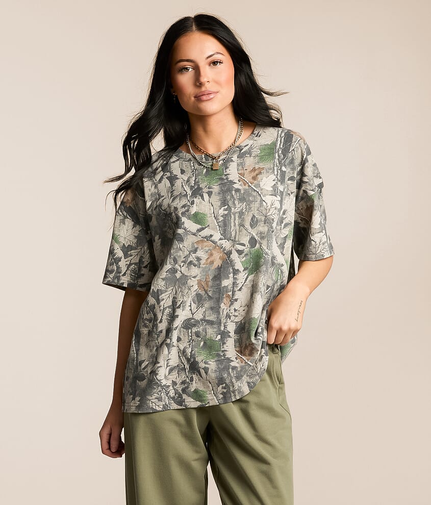 Camo Print Oversized T-Shirt