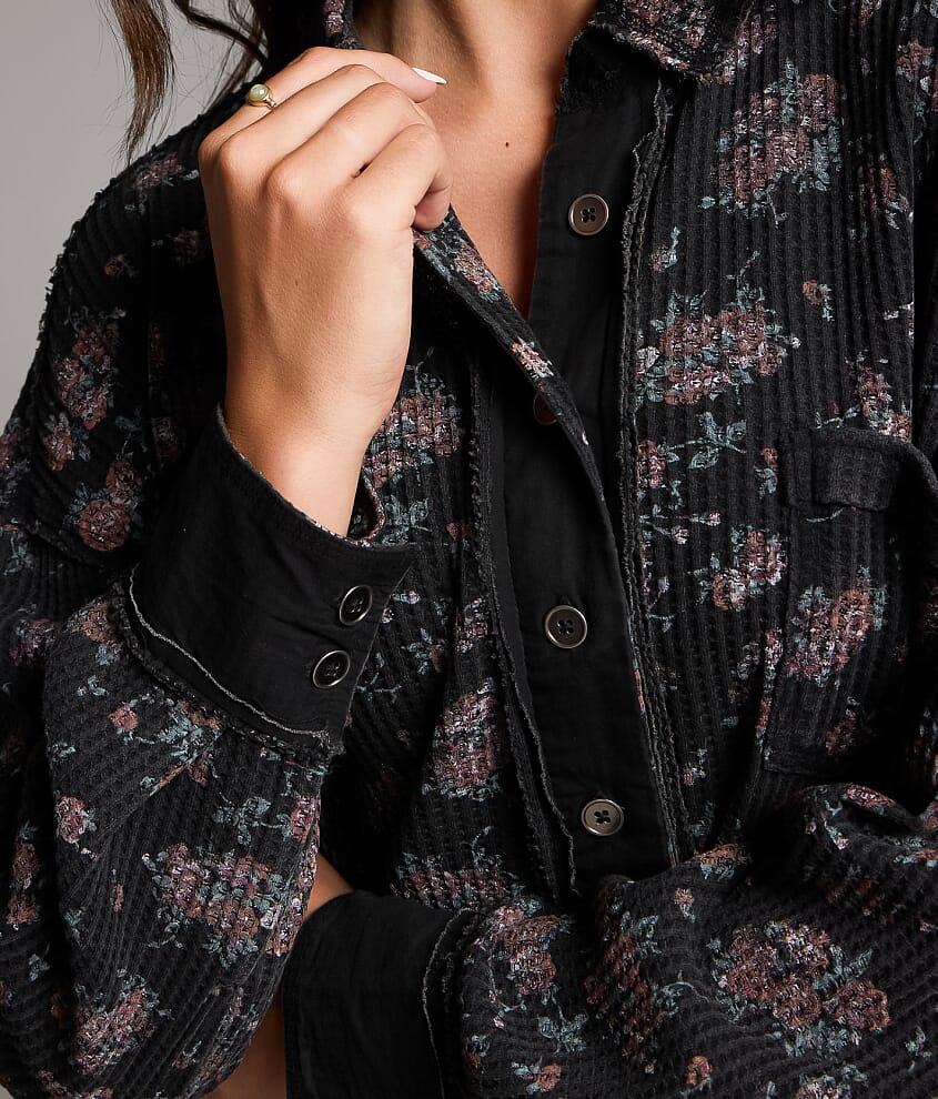 Floral Waffle Knit Shirt - thumbnail 4