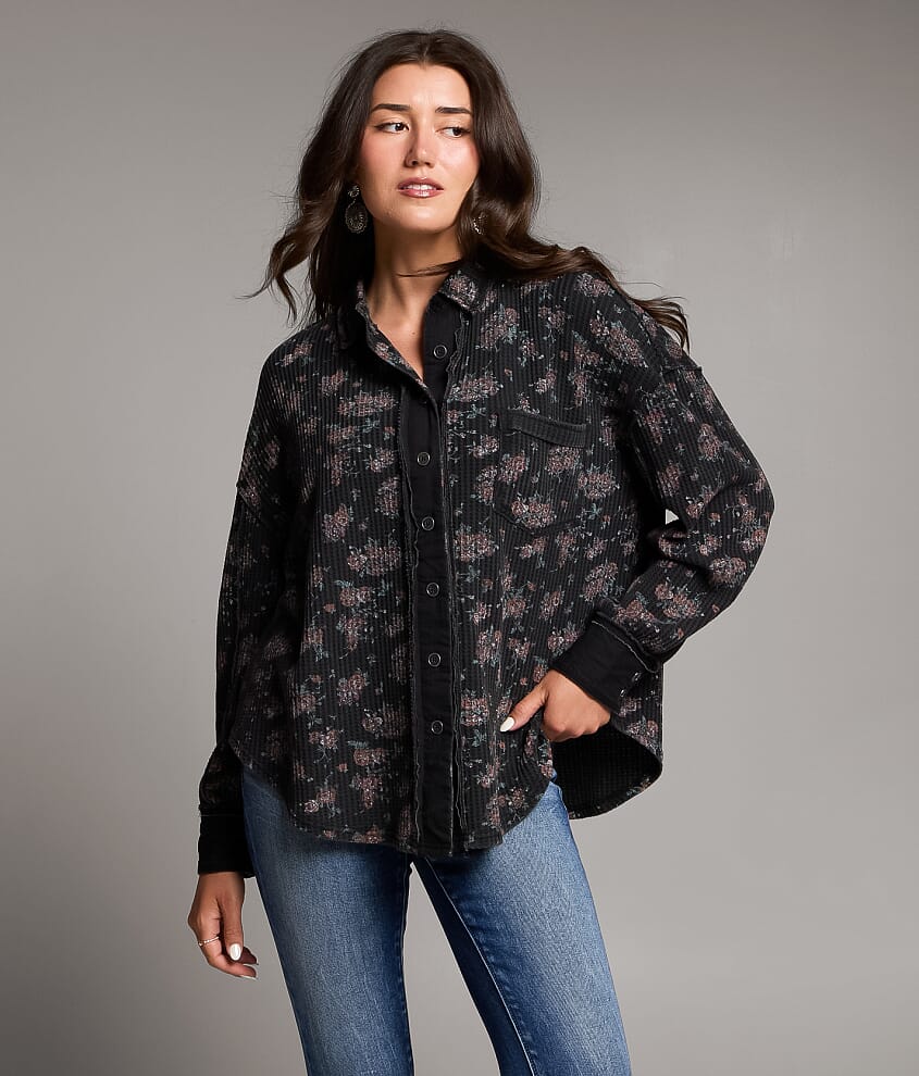 Floral Waffle Knit Shirt - thumbnail 2