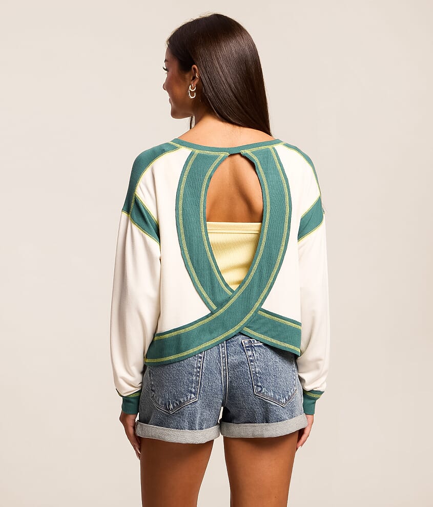 Open Back Color Block Top