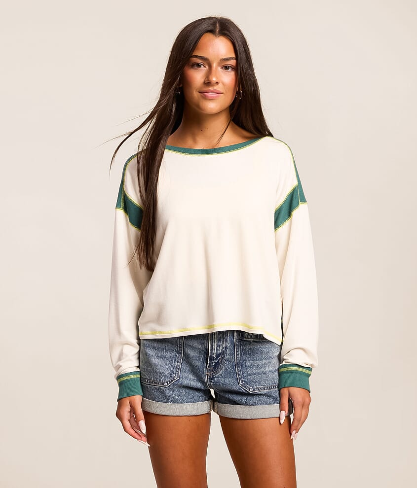 Open Back Color Block Top