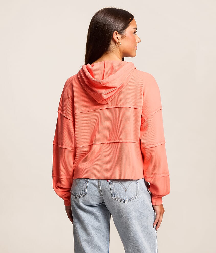 Pieced Waffle Knit Hoodie - thumbnail 3