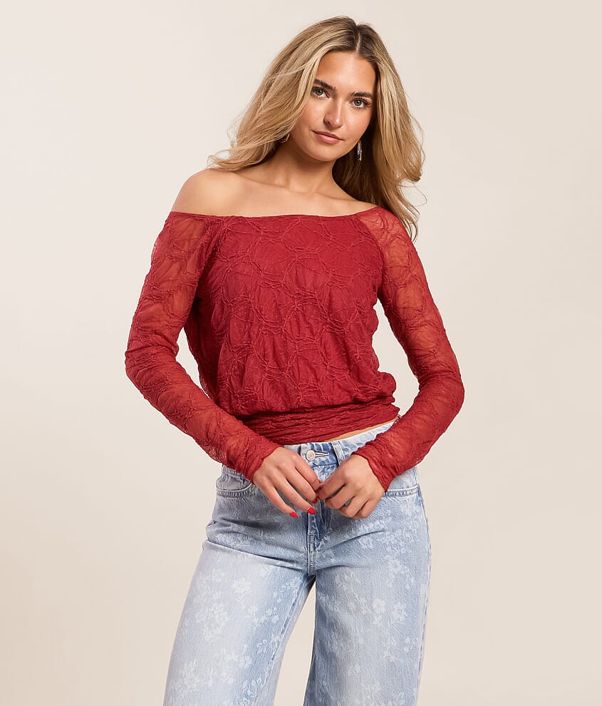 Boatneck Lace Top