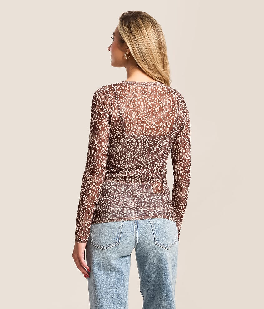 Doe Print Mesh Top