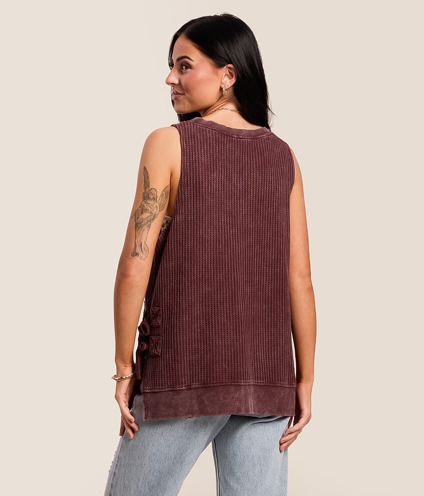 Washed Waffle Knit Tank Top - thumbnail 2