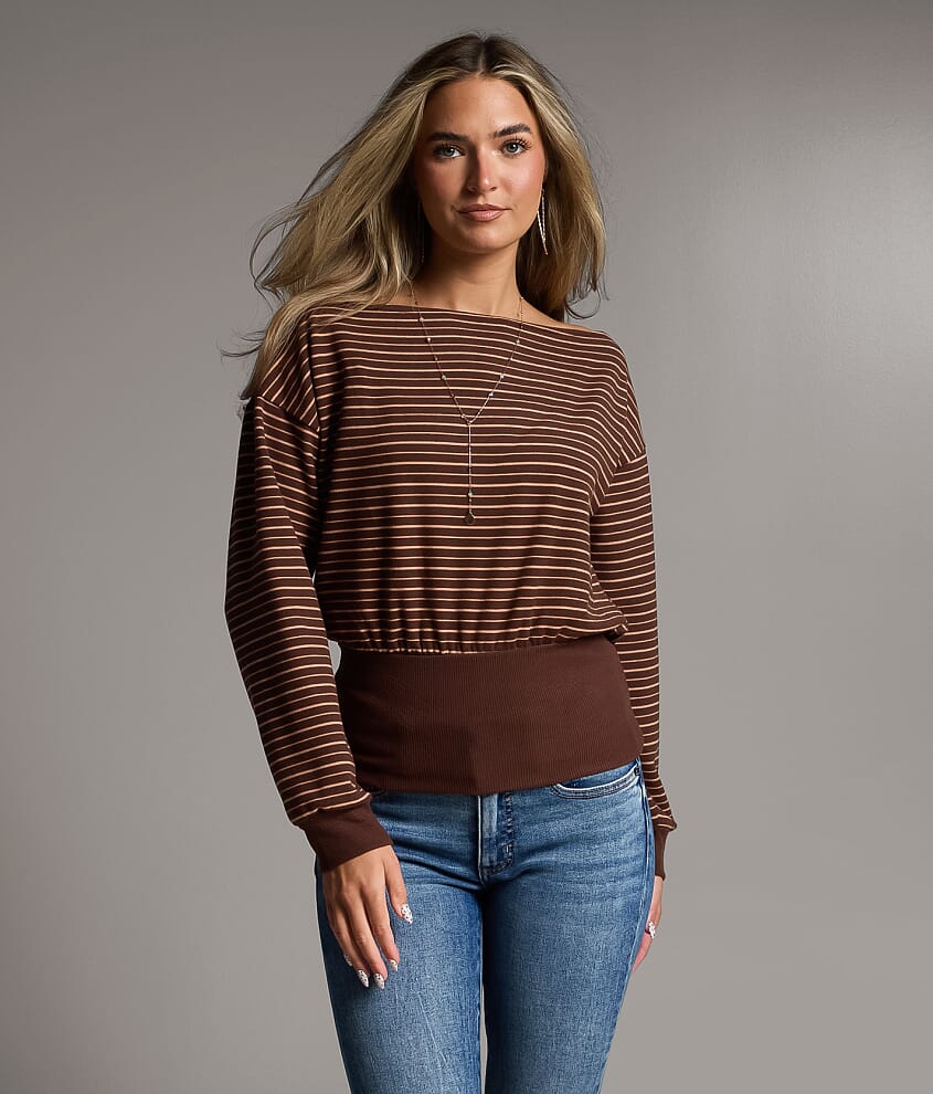 Boundless Edit - Striped Fleece Top