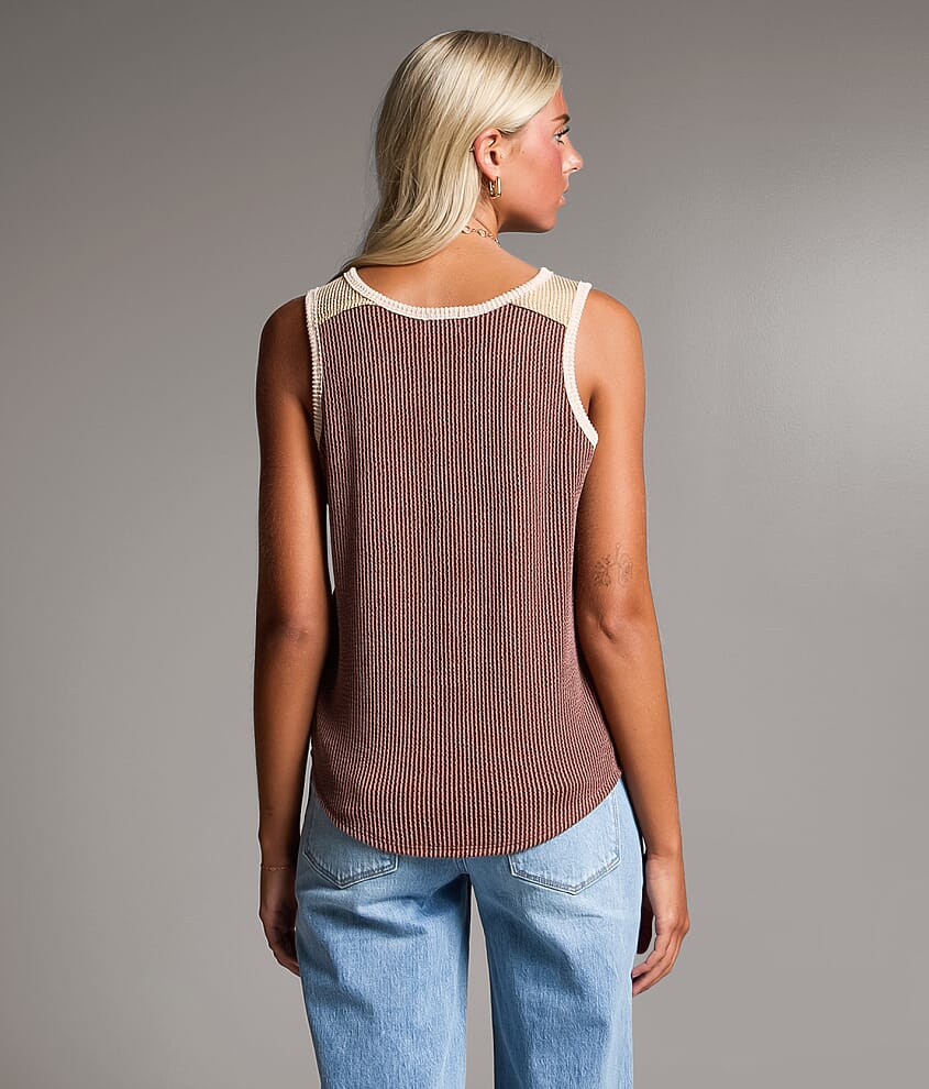 Color Block Ribbed Tank Top
