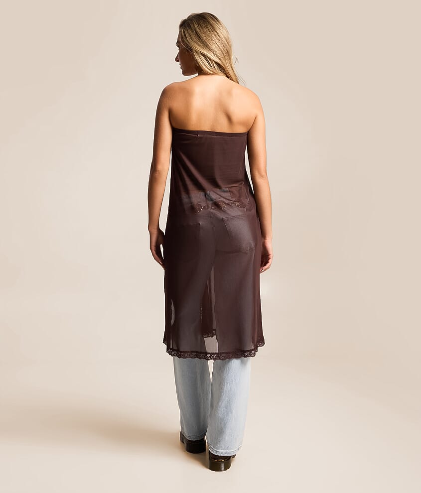 Mesh Maxi Slip Skirt
