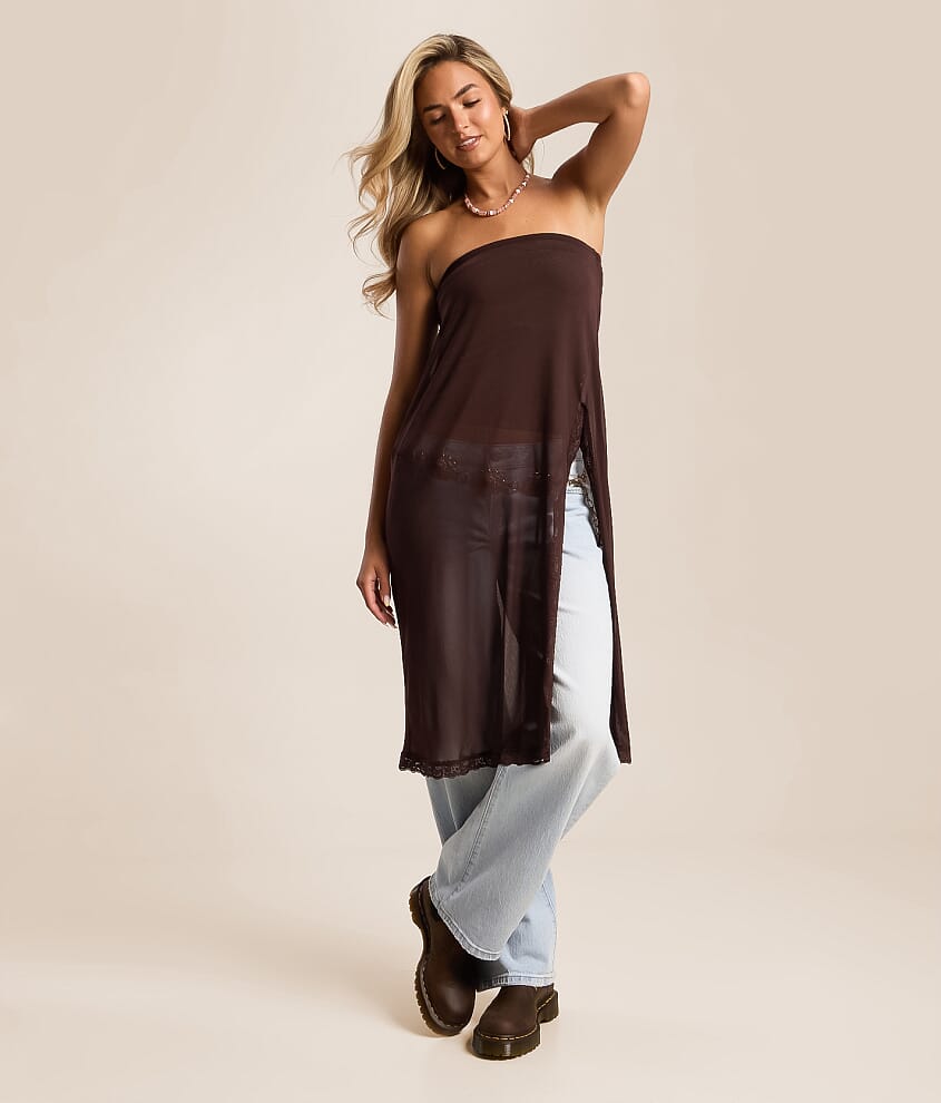 Mesh Maxi Slip Skirt