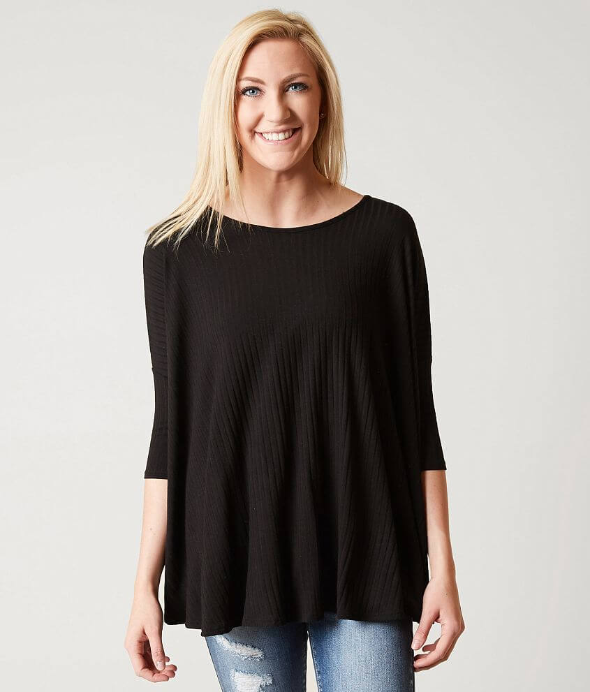 red by BKE Ribbed Top - Women's Shirts/Blouses in Black | Buckle