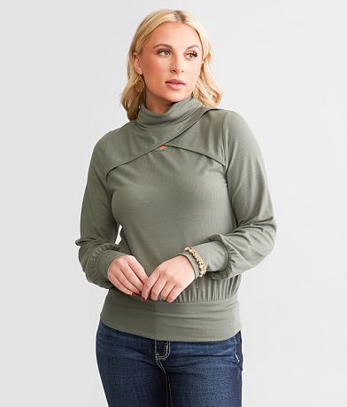 red by BKE Turtleneck Keyhole Top FULL_RIGHT_SIDE