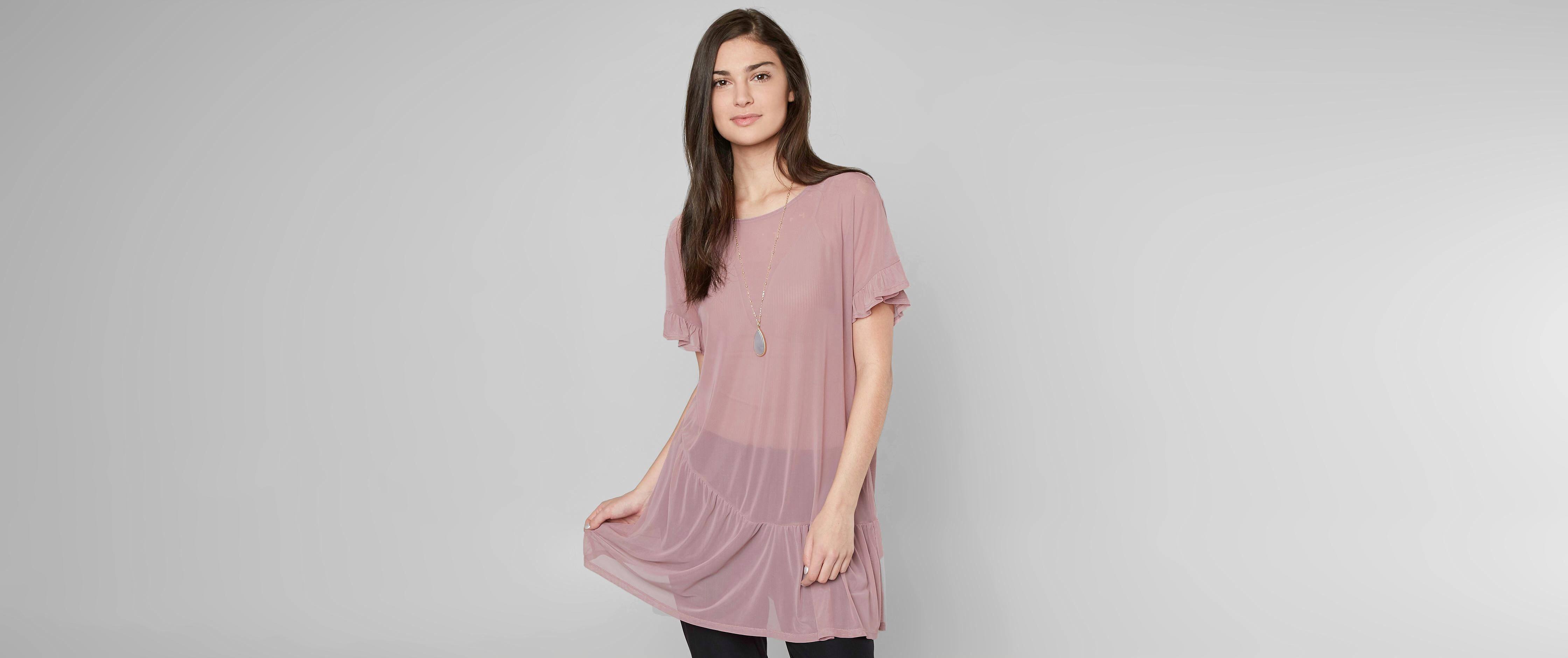 Image of grehy Mesh Tunic Top