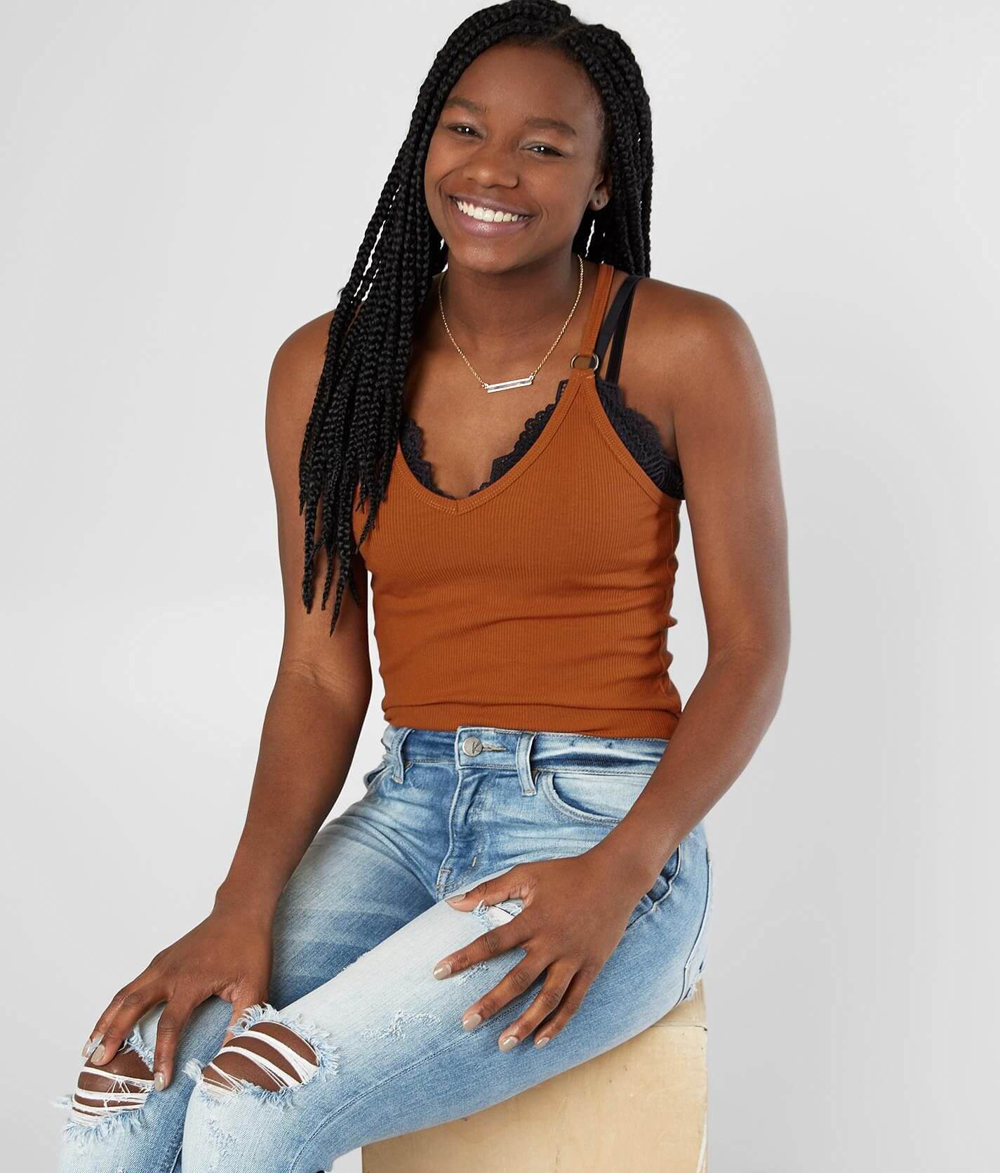 40%Off‼️JULIUS 24FW [ rift; ] Tank Top 24/7 Highline Solid Fitted Ribbed Tank Top | maurices