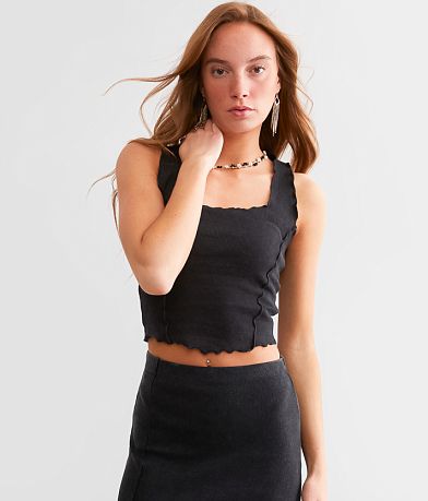 Willow & Root Lettuce Trim Tank Top front view