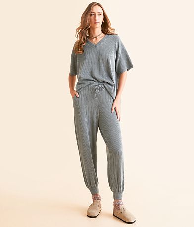 BKE Ribbed Knit Jogger front view