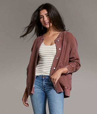 BKE Textured Shacket front view