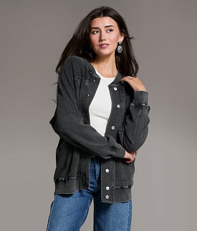 BKE Textured Shacket front view