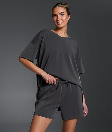 Buckle Black Oversized T-Shirt front view