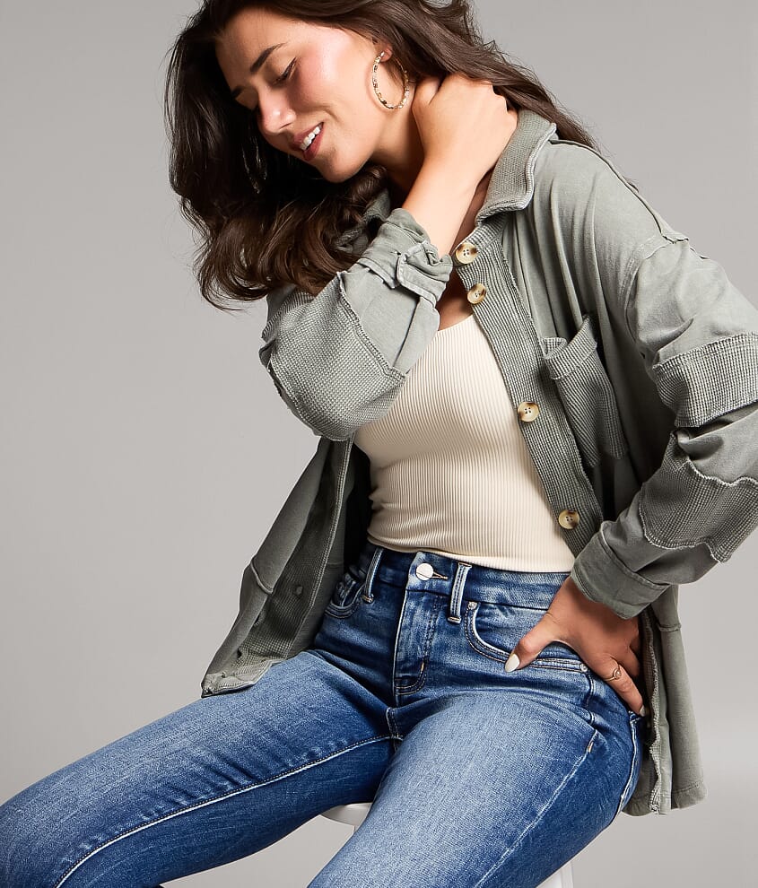 Washed Waffle Knit Shirt - thumbnail 3