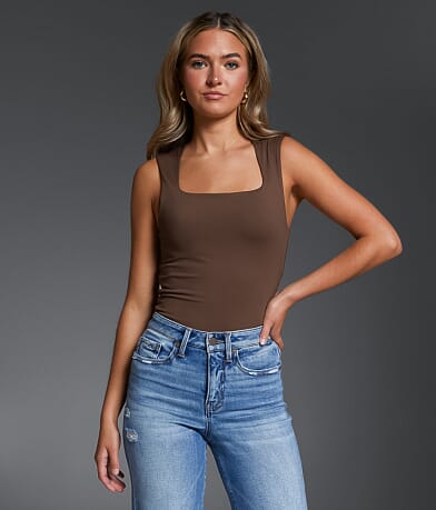 Buckle Black Shaping & Smoothing Tank Top front view