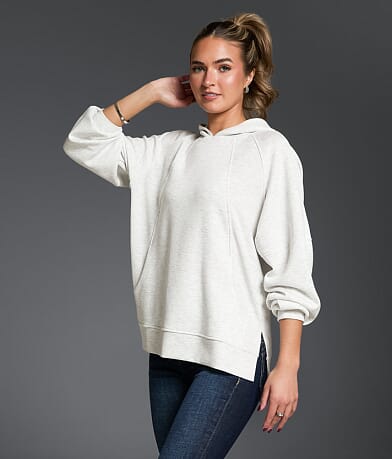 Buckle Black Marled Hoodie front view