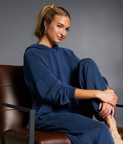 Buckle Black Tonal Seamed Hoodie front view