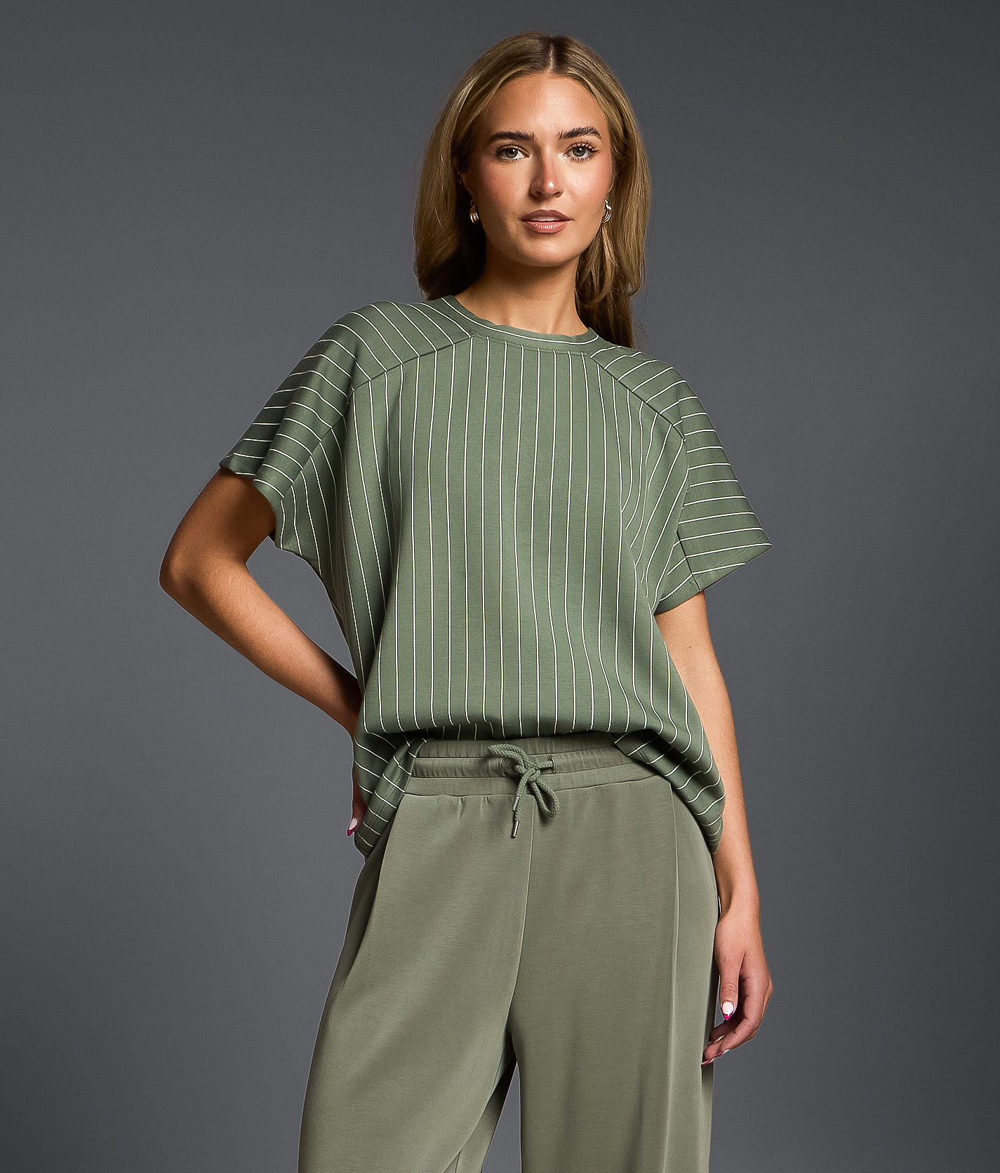 Buckle Black Striped Crew Neck Top - Women's Shirts & Blouses in